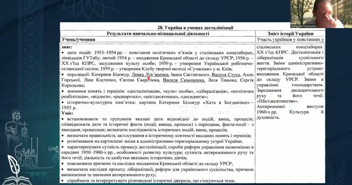 Історія України. Заняття 22. Україна в умовах десталінізації