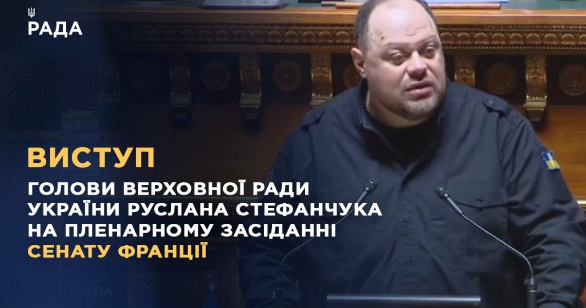 Виступ Руслана Стефанчука на пленарному засіданні Сенату Франції